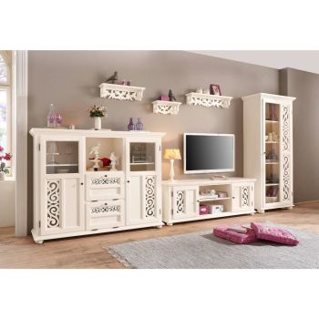 Living Country Chic Lemn Masiv si MDF Configurabil, model Arabesk