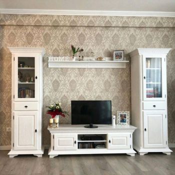 Living Alb Lemn Masiv, model Dalle, Latime totala 190 - 220 cm