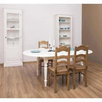 Vitrina cu 1 usa, Stejar Maro Închis, vopsit, 75x41x220cm