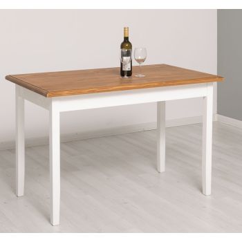 Masa sufragerie 120x70cm, Finisaj Stejar Maro inchis, Lemn Masiv Brad, Colectia Rustic