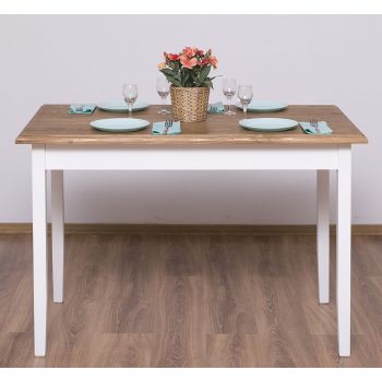 Masa sufragerie 120x70cm, Finisaj Stejar Maro inchis, Lemn Masiv Brad, Colectia Rustic