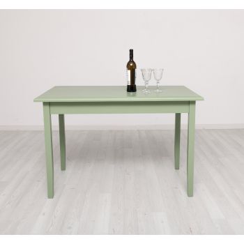 Masa sufragerie 120x70cm, Finisaj Verde Masliniu, Lemn Masiv Brad, Colectia Rustic