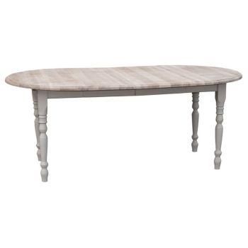 Masa rotunda cu extensii 116/198x116cm, blat stejar