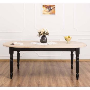 Masa ovala extensibila 180/220cm, blat stejar