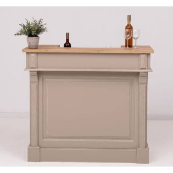 Bar cu suport pentru sticle de vin, blat stejar