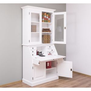 Secreter, Finisaj Alb Pur, Lemn Masiv Brad, Colectia Rustic