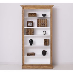 Biblioteca 5 etajere, Stejar Maro Închis, Finisaj ceara, 109x39x210cm