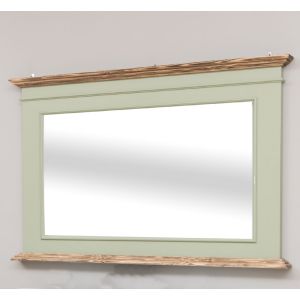 Oglinda cu rama mare, Finisaj Verde Masliniu, Lemn Masiv Brad, Colectia Rustic