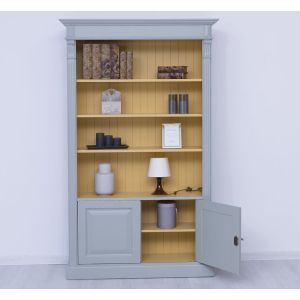 Biblioteca cu 2 usi, Galben Ocru, Colectia Directoire, Lemn masiv, vopsit, 119x39x197cm