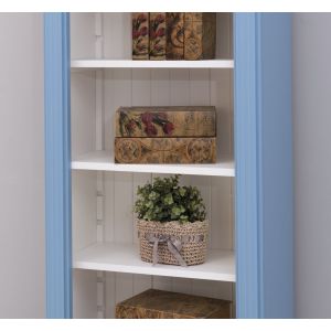 Biblioteca, Alb Vintage, Lemn Masiv, Blat Antichizat, Corp Antichizat, 70x39x197cm
