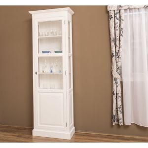 Vitrina cu 1 usa, Alb Pur, vopsit, 75x41x220cm