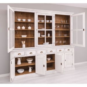 Vitrina, Finisaj Stejar Maro inchis, Lemn Masiv Brad, Colectia Rustic