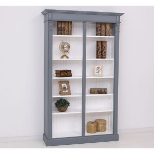Biblioteca mare, Alb Pur, Lemn masiv, vopsit, 119x39x197cm