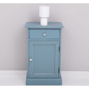 Comoda 2 sertare peste 3 sertare, Finisaj Albastru Gri Vintage, Lemn Masiv Brad, Colectia Rustic
