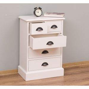 Comoda 2 sertare peste 3 sertare, Finisaj Natur, Lemn Masiv Brad, Colectia Rustic