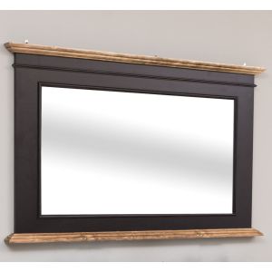 Oglinda cu rama mare, Finisaj Negru Mat, Lemn Masiv Brad, Colectia Rustic