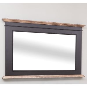 Oglinda cu rama mare, Finisaj Negru Mat, Lemn Masiv Brad, Colectia Rustic