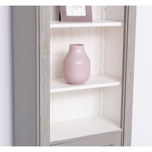 Biblioteca ingusta cu 1 usa, Gri Mineral, Colectia Directoire, Lemn masiv, vopsit, 70x39x197cm