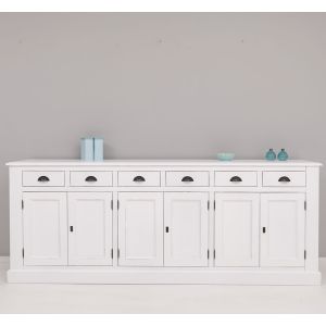 Vitrina, Finisaj Alb Pur, Lemn Masiv Brad, Colectia Rustic