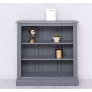Bufet Bucatarie cu etajere, Gri Bej Închis, Finisaj ceara, 102x35x102cm