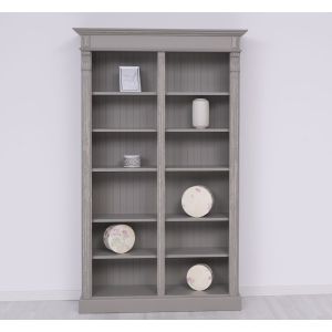 Biblioteca mare, Crem cu Inserție, Lemn masiv, vopsit, 119x39x197cm