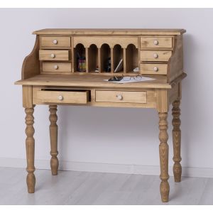 Birou Bonheur du Jour, Finisaj Natur, Lemn Masiv Brad, Colectia Rustic