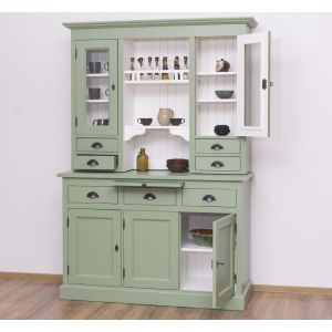 Mobilier bucatarie 3 usi 3 sertare, Finisaj Alb Pur, Lemn Masiv Brad, Colectia Rustic