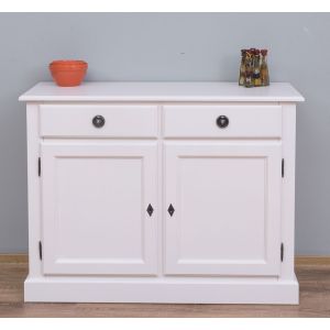 Comoda 2 usi 2 sertare, Finisaj Natur, Lemn Masiv Brad, Colectia Rustic