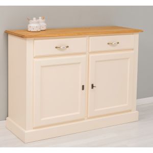 Comoda 2 usi 2 sertare, Finisaj Nuc Mediu, Lemn Masiv Brad, Colectia Rustic
