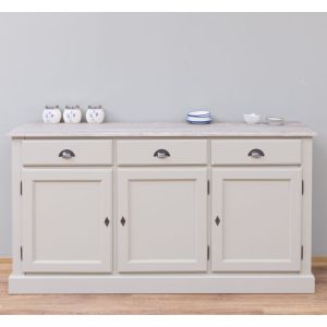 Comoda 3 usi 3 sertare, Finisaj Stejar Maro Rustic, Lemn Masiv Brad, Colectia Rustic