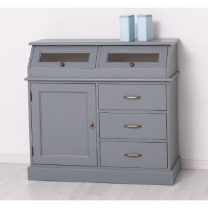 Mobilier Lemn Masiv, Finisaj Gri Albastrui, Colectia Rustic, PS271BAS-P042_P015