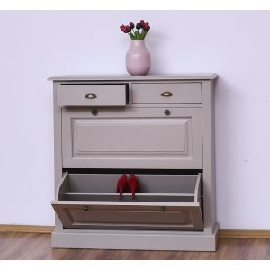 Comoda 4 sertare, Finisaj Natur, Lemn Masiv Brad, Colectia Rustic