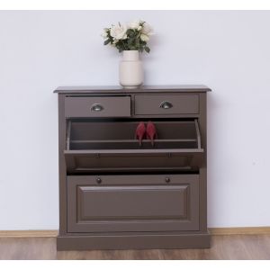 Comoda 4 sertare, Finisaj Maro inchis Rustic, Lemn Masiv Brad, Colectia Rustic