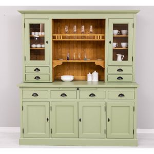 Dulap bucatarie 4 usi, Finisaj Nuc Mediu, Lemn Masiv Brad, Colectia Rustic