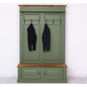 Cuier 2 usi, Finisaj Verde Salvie, Lemn Masiv Brad, Colectia Rustic