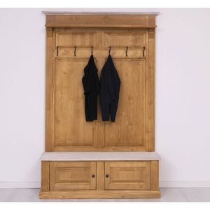 Cuier 2 usi, Finisaj Nuc Mediu, Lemn Masiv Brad, Colectia Rustic
