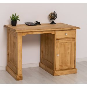 Birou 1 usa 1 sertar, Finisaj Natur, Lemn Masiv Brad, Colectia Rustic