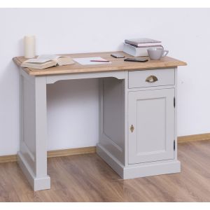 Birou 1 usa 1 sertar, Finisaj Gri Mediu, Lemn Masiv Brad, Colectia Rustic