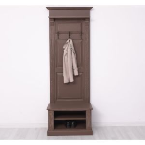 Cuier hol cu 2 rafturi deschise, Finisaj Maro inchis Rustic, Lemn Masiv Brad, Colectia Rustic