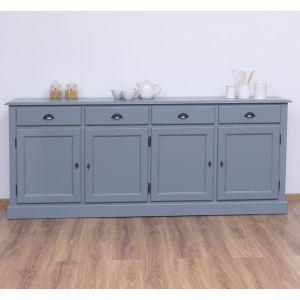 Mobilier bucatarie 4 usi 4 sertare, Finisaj Gri Albastrui, Lemn Masiv Brad, Colectia Rustic