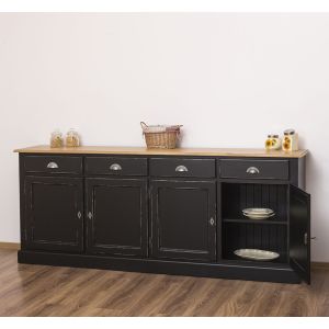 Mobilier bucatarie 4 usi 4 sertare, Finisaj Nuc Mediu, Lemn Masiv Brad, Colectia Rustic