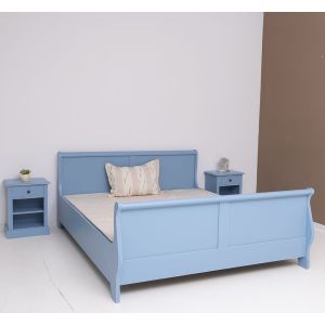 Mobilier Lemn Masiv, Finisaj Alb Pur, Colectia Rustic, PS61-2D-180X200+2XS478-P004++P053A