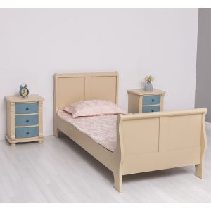 Mobilier Lemn Masiv, Finisaj Albastru Gri Vintage, Colectia Rustic, PS61-90x200+2XPS37-P032_Drawers_P008