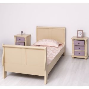 Mobilier Lemn Masiv, Finisaj Bej Gri Cald, Colectia Rustic, PS61-90x200+2XPS37-P032_Drawers_P041