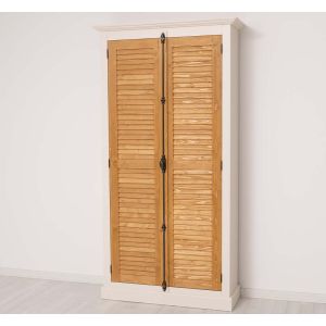 Dulap cremone 2 usi, Finisaj Nuc Mediu, Lemn Masiv Brad, Colectia Rustic