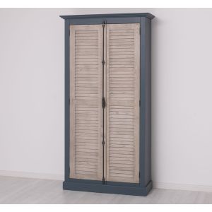 Dulap cremone 2 usi, Finisaj Gri Fumuriu, Lemn Masiv Brad, Colectia Rustic