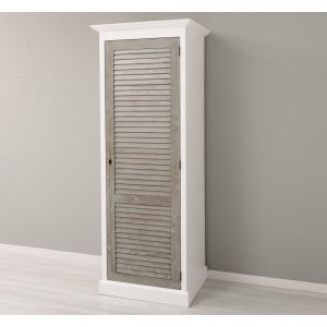Dulap 1 usa, Finisaj Alb Pur, Lemn Masiv Brad, Colectia Rustic