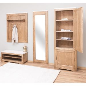 Set mobilier hol, Finisaj Stejar Maro inchis, Lemn Masiv Brad, Colectia Rustic