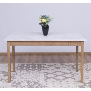 Masa sufragerie 140x70cm, Finisaj Stejar Maro inchis, Lemn Masiv Brad, Colectia Rustic