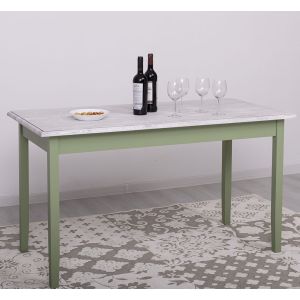 Masa sufragerie 140x70cm, Finisaj Verde Masliniu, Lemn Masiv Brad, Colectia Rustic